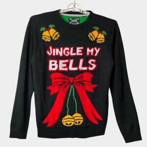 Brooklyn Santa Crew Neck Ugly Christmas Sweater Jingle My Bells Men Unisex Med